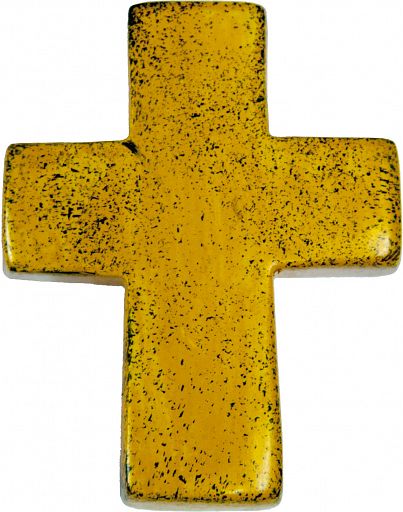 Speckstein-Handschmeichler: Kreuz, gelb