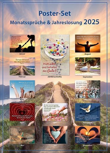 Poster Monatssprüche 2025 - A3 Set und Jahreslosung
