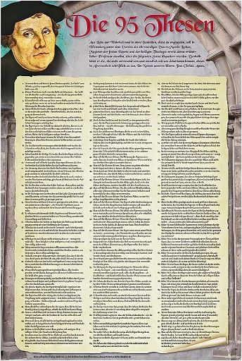 Die 95 Thesen nach Martin Luther, Poster 50/70