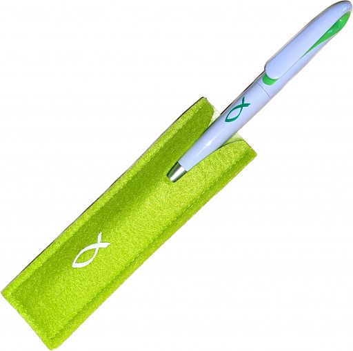 Kugelschreiber Filzetui - grün
