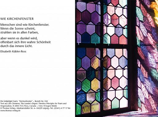 Leipziger Karte: Kirchenfenster mit individuellem Eindruck