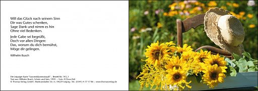 Leipziger Karte: Sonnenblumenstrauß mit individuellem Eindruck