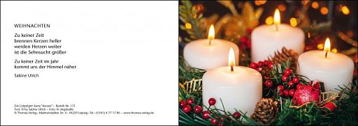 Leipziger Weihnachtskarte - Kerzen mit individuellem Eindruck
