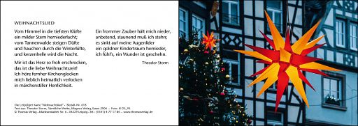 Leipziger Weihnachtskarte: Weihnachtslied mit individuellem Eindruck
