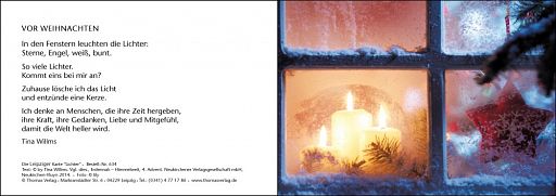 Leipziger Weihnachtskarte - Lichter im Fenster mit individuellem Eindruck