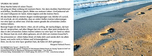 Leipziger Karte: Spuren im Sand mit individuellem Eindruck