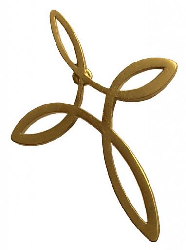 Anstecker Ichthys-Kreuz Pin, golden