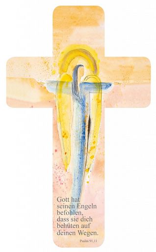 Verteilkreuz, Taufkreuz Engel, aus fester Pappe