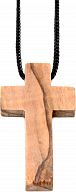 Halskette Olivenholz - Kreuz klassisch