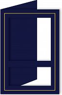 Passepartout Doppelfenster blau/gold