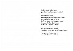 Eindruck in Birnbacher Karten, 30ter Geburtstag