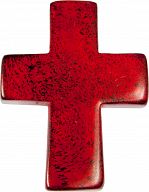 Speckstein-Handschmeichler: Kreuz, rot