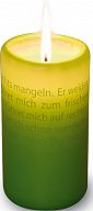 Textlicht-Kerze Psalm 23, grün