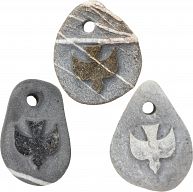 Stein Anhänger mit Gravur -  Taube