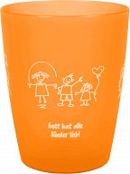 Trinkbecher „Gott hat alle Kinder lieb“, orange