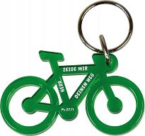 Schlüsselanhänger „Fahrrad“ recycling, grün