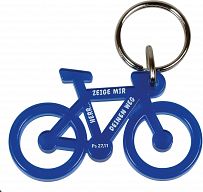 Schlüsselanhänger „Fahrrad“ recycling, blau