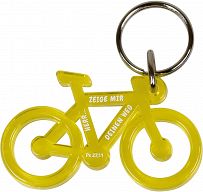 Schlüsselanhänger „Fahrrad“ recycling, gelb