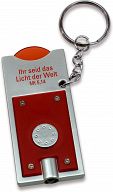 LED-Schlüsselanhänger mit Einkaufchip, rot