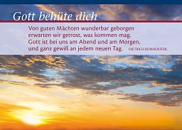 Leipziger Spruchkarte „Geborgen“ Dietrich Bonhoeffer, ohne Inneneindruck