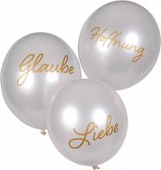 12er Set Luftballons - Glaube Liebe Hoffnung