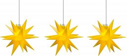 LED-Sternenkette mit 3x12 cm Sternen, Innen, Batterie, gelb