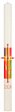 Große Osterkerzen für Kirchen, Altarkerze Motiv 70 mit farbigem Kreuz 8x60 cm