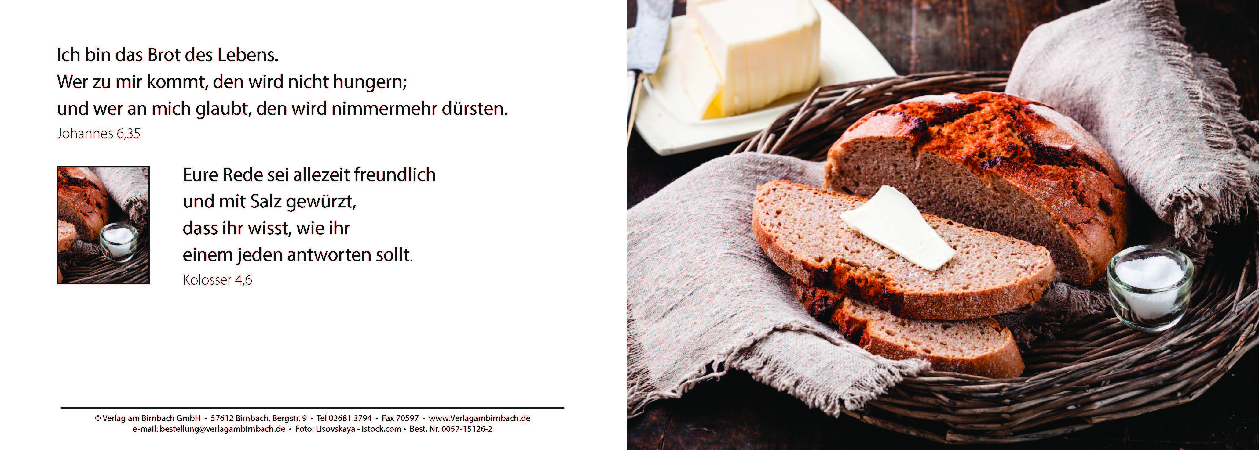 Bibelspruchkarte: Brot und Salz